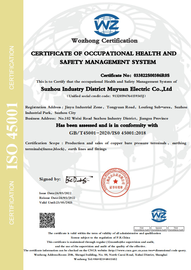 職業(yè)健康安全管理體系認(rèn)證證書英文